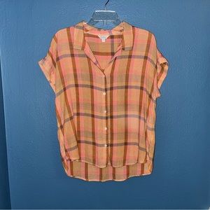 Lucky Brand women’s short sleeve button down shirt size medium